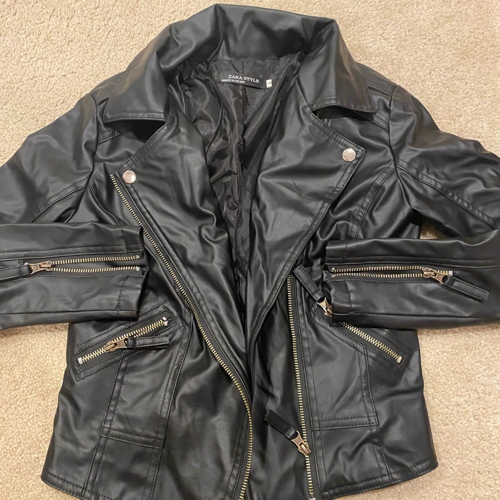 Zara Leather Biker Jacket - image 1